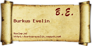 Burkus Evelin névjegykártya